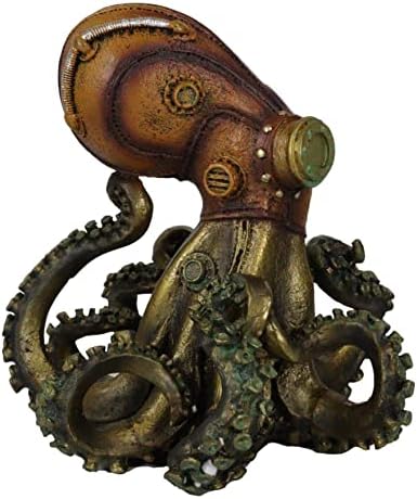 EBROS STEPUNK gigante Kraken Octopus estátua 5.5 Alto Deep Mar Militar Cefalópode Unidade Decoração de Figurina para