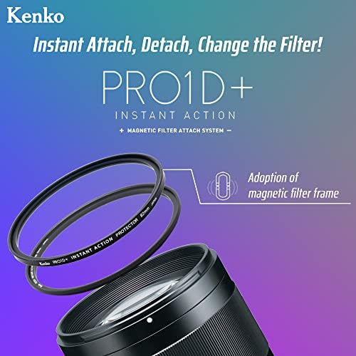 Kenko 400654 Acessório de filtro, anel de adaptador de ação instantânea PRO1D+, 3,0 polegadas, para filtros de séries