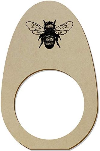Azeeda 5 x 'Bumble Bee' Ringos/suportes de guardanapo de madeira