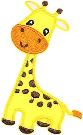 JPT - Little Amarelo Giraffe Longo Animal Longo Prazon Cute Baby Kids Appliques Apliques de Ferro/Sew On Patches Citão