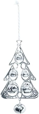 Cristais claros para pendurar a decoração de campainha de natal de Natal em forma de árvore de metal decoração de pingente de natal