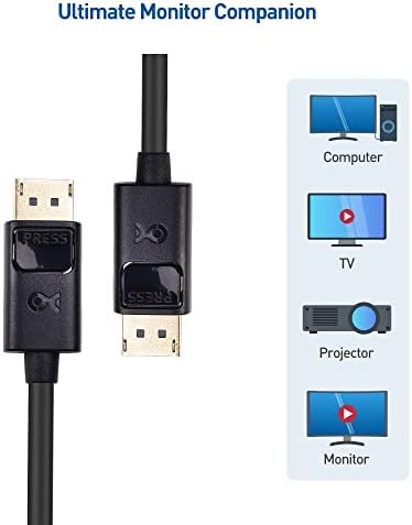 Cable Matters 4K DisplayPort para DisplayPort Cabo de 6 pés - 4k 60Hz, 2k 144Hz e 6 pés Cabo de display strimedport