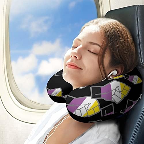 Travesseiro de pescoço não binário do punho elevado, travesseiro lavável em forma de U para viagens em casa