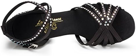 YKXLM Women's Professional Rhinestone Ballroom Sapatos de dança de Casamento Latin Salsa Performance Practice Dance Shoes, modelo