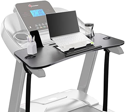 Natheeph Treadmill Desk de esteira do laptop titular altura do suporte de esteira ajustável em vários estágios Acessório de mesa com almofadas não deslizantes e 2 pcs de tiras ajustáveis ​​19,7 ”de comprimento