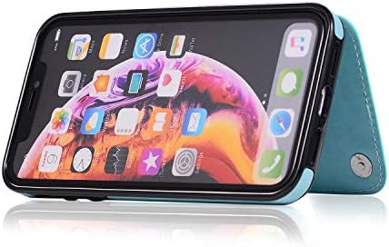 Caso asuwish para iPhone XR com protetor de tela de vidro temperado ， Casos de carteira de flip de couro com suporte de cartão ， fecho magnético duplo e tampa de choque durável iPhone XR 6,1 polegadas