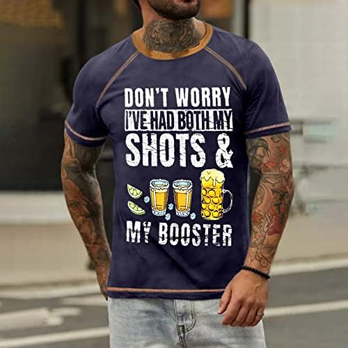 Camiseta masculina retro manga curta redonda letra de impressão de impressão