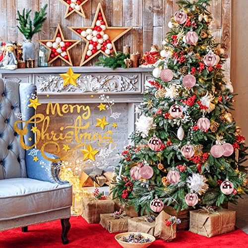 Julmelon 24pcs Bolas de árvore de Natal Bolas de Natal enfeites grandes bolas de Natal penduradas decorações à prova