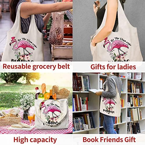 Duola Leven Algodão Estético Cordamento Groceraria para Mulheres Bags Presente, sacolas de lona, ​​com sacolas de compras reutilizáveis