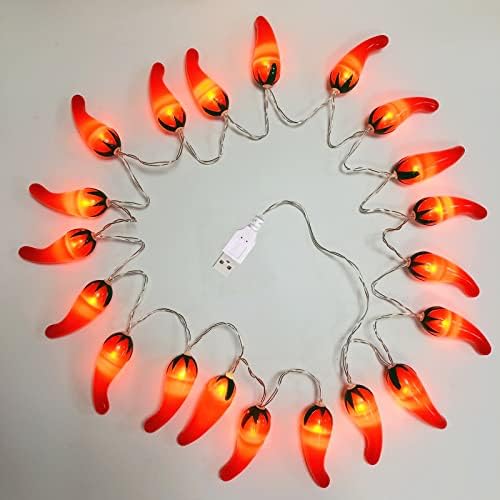 Sezrgiu 3m 20 LEDs Red Chili String Pepper Pepper Fairy Lights Power Powered Lamp for Christmas Party Home Decoration
