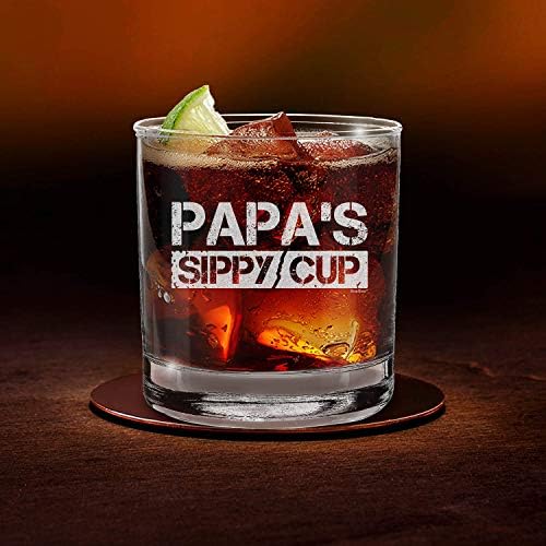 Shop4ever® Papa Sippy Cup Graved Whisky Glass Gravent