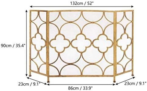 Tela lareira Tela da lareira 3 Painel Place de incêndio Guarda, Ferro forjado Modern Fire Place Fence Spark Safety Gate, para sala