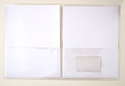Stororesmart® - pasta de plástico transparente com 2 bolsos - com titular de cartão de visita dentro - 100 -Pack - 9 x 11,75 -