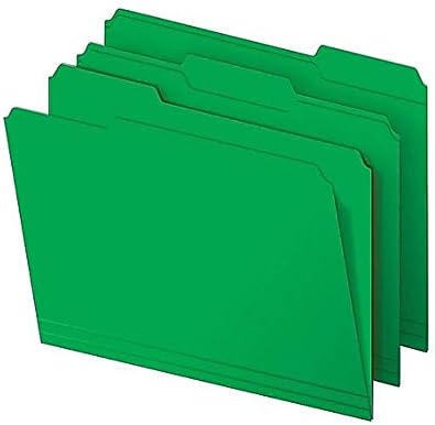 1InTheOffice File Pastas, pastas de arquivo colorido, pastas de arquivo 1/3 do tamanho da letra da guia Corte, Top-TAB/3 TAB,/5 cores