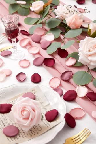 Serwalin 300pcs Pétalas de rosa de seda pétalas de flores artificiais para casamentos Pétalas rosa cor de pétalas falsas Pétalas de flores para menina para proposta Cesto de cesta de cesto Runner