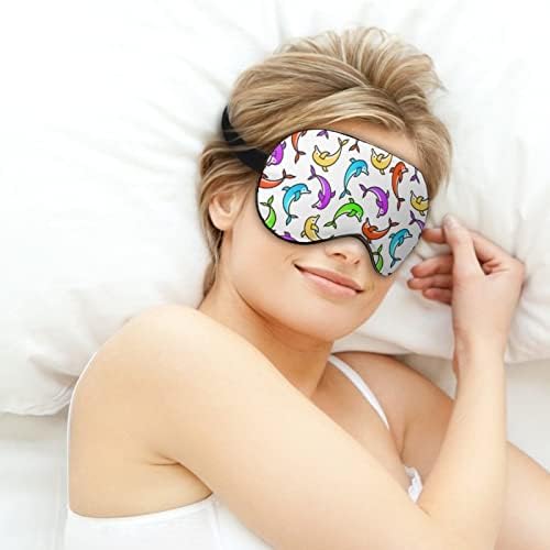 Dolfins de salto de cor máscaras de olho macias com cinta ajustável confortável e confortável para dormir