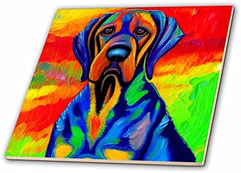 3drose legal engraçado fofo fofo colorido cão cão picasso estilo cubismo arte - telhas