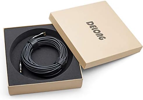 Cabo HDMI de fibra de 8k 100 pés, Delong HDMI 2.1 Suporte ao cabo de fibra óptica 8k@60Hz, 4k@120Hz, 48Gbps, EARC compatível