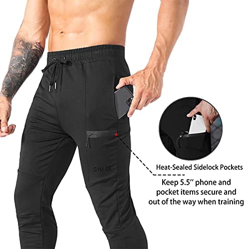 Calças de treino com zíper para homens com zenwill com ginástica de bolso de bolso de bolso de bolso masculino