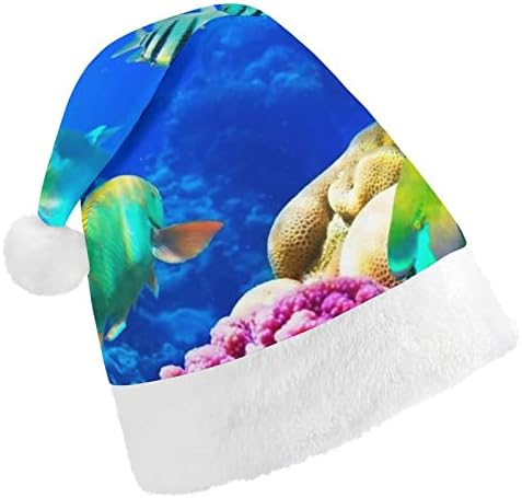 Suba Vale vida peixe luxuoso chapéu de Natal travesso e lindos chapéus de Papai Noel com borda de pelúcia e decoração de natal