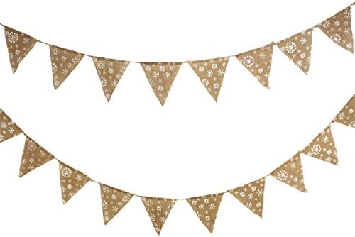 Linen Snowflake Buntings Banner Garland String Party Pennant Flag Decorativa