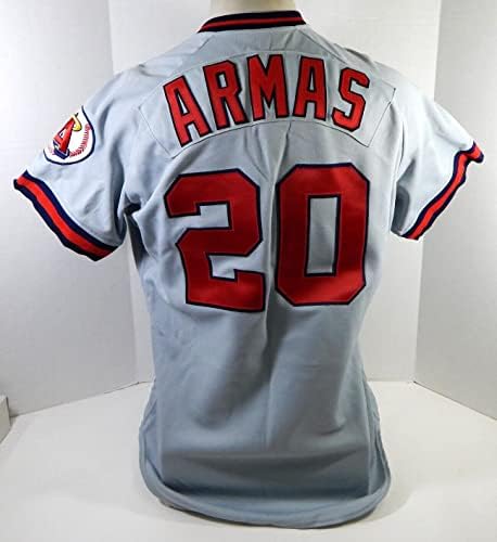 California Angels Tony Armas 20 Game usou Jersey Grey All Star Game P Rem 46 5 - Jogo usado MLB Jerseys