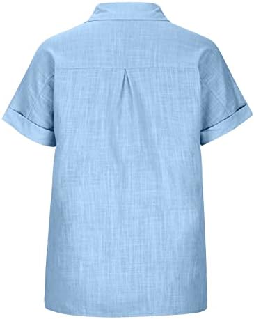 Camiseta listrada Mulheres de botão para cima rolar as blusas de manga top v pescoço de colarinho listrado camisa