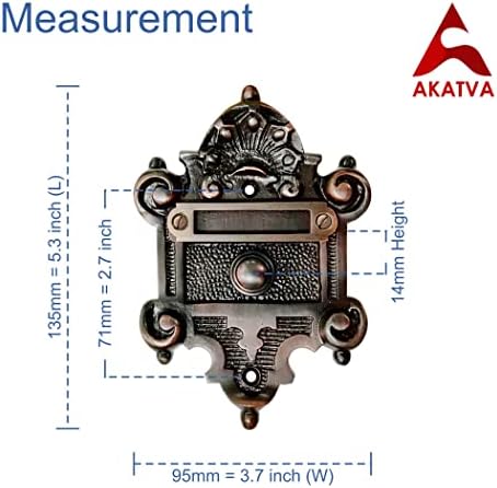 Botão da campainha Akatva com conjunto de dobradiças - 2 peças portões de portão para cercas de madeira para serviço pesado -