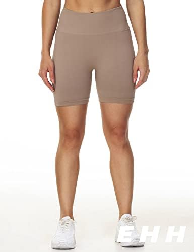 EHH Mulheres com cintura alta shorts de ioga de cintura alta shorts de ciclismo de barriga