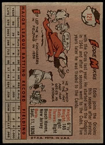 1958 Topps # 121 Eddie Miksis Baltimore Orioles