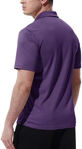 Basudam Men's Polo camisas com bolso rápido de manga curta seca desempenho ativo
