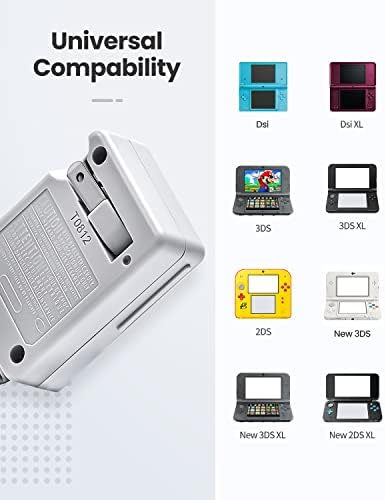 Carregador 3DS, carregador 3DS voyee compatível com Nintendo 3DS/ DSI/ DSI XL/ 2DS/ 2DS XL/ NOVO 3DS XL 100-240V Adaptador de plugue de parede