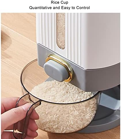 Dispensador de arroz DPOFIRS, Dispensação inteligente de contêineres herméticos com copo, armazenamento de alimentos