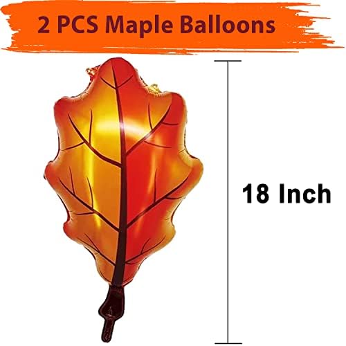 62 PCs Balleos de queda de bordo, balões de ouro e confetes de 12 polegadas laranja e confete com folhas de bordo, balões para o tema do outono, decoração de festa do dia