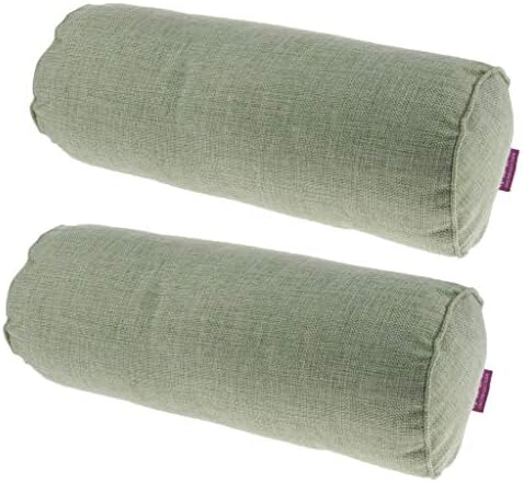 Prettyia pacote de 2pcs, conforto travesseiro de rolo de pescoço verde nas costas, travesseiro ortopédico para dormir,
