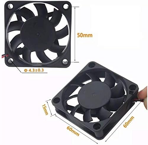 Acessórios Fauuche JF-Xuan, 12V 5pcs 6015 60 * 60 * 15mm de resfriamento com compatível com cabo com impressora 3D Impressora