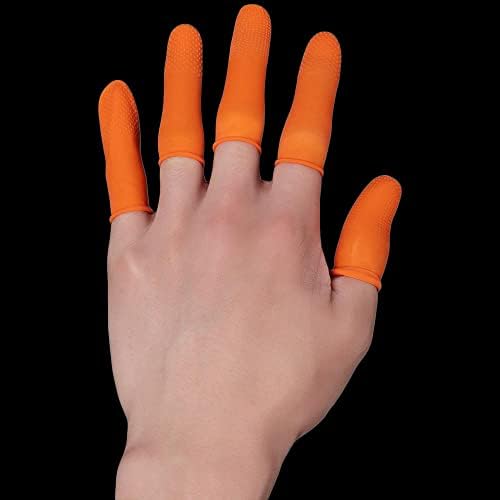 MaxGoods Orange Cots de dedos laranja Luvas de borracha reutilizáveis ​​Fingertip Protective Nail Art Tool Acessórios de limpeza