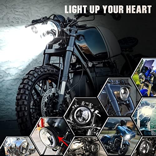 LEDOPPO 7 polegadas redondo faróis de motocicleta LED com alojamento DRL Amber Turn Signal luz