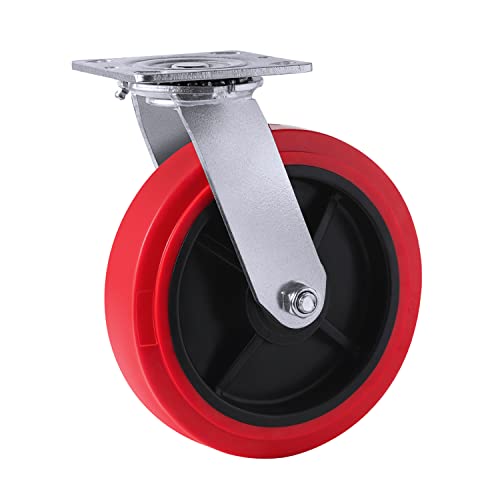 Handsammu Casters industriais de 8 polegadas, lançador de serviço pesado com roda de poliuretano e rolamento de esferas de precisão