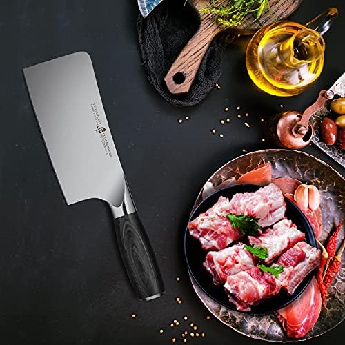 Chopper de carne de tuo 6 polegadas, faca de corte de cuteira de carne faca chinesa faca de açougueiro, aço inoxidável