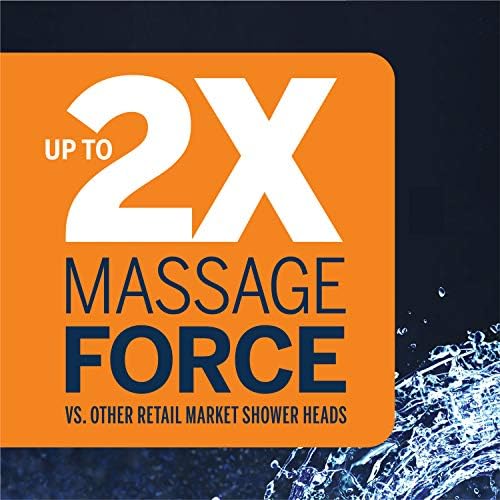 Waterpik de alta pressão Powerpulse Massage Hand Hold Shower Head, 2,5 gpm, chuveiro destacável de níquel escovado