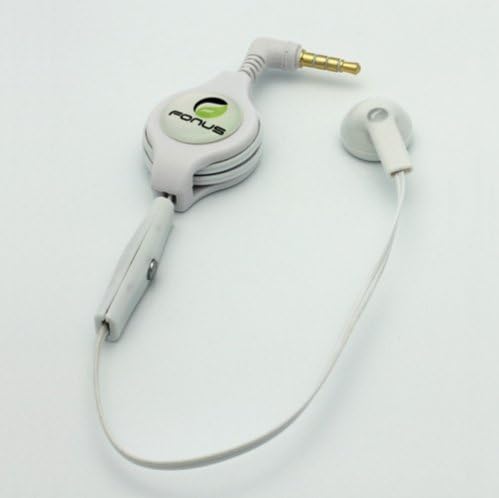 White retrátil de 3,5 mm de fone de ouvido de fone de ouvido de fone de ouvido mono e mono com microfone para o Virgin Mobile