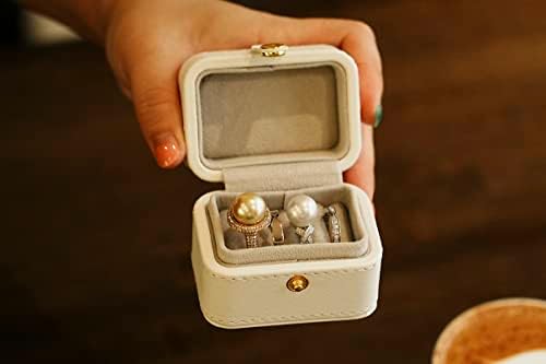 Caixa de jóias de pequenas viagens neopai para 4 anéis, anel de viagem de jóias OraGanizer para mulheres e homens, caixa