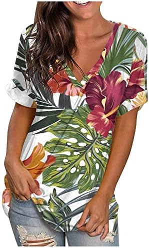 Camisetas de manga curta de coloração de verão feminino
