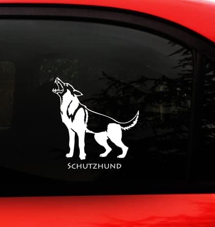 Adesivo alemão de decalque Shepherd Schutzhund para carros de caminhão GSD IPO Dog - tamanho 5,5 x 5,2 polegadas