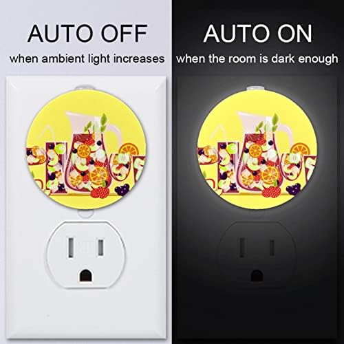 2 Pacote Plug-in Nightlight LED Night Light com Dusk-to-Dewn Sensor for Kids Room, Nursery, Kitchen, Hallway Sangria