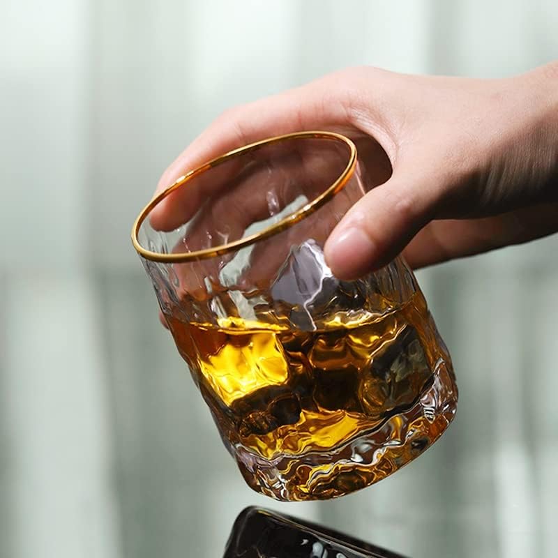 Liuzh Acabamentos irregulares Brandy Snifters Scotch Whisky Wine Glasses