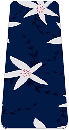 Siebzeh Flores brancas Padrão de fundo marinho premium grossa de ioga de ioga ecológica saúde e fitness non slip tapete