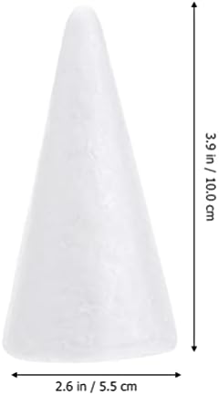 Alipis Cones 24pcs Cone de espuma de espuma de natal Cones de cone de poliestireno branco em forma de espuma de cone de árvore de Natal para Gnomos de Natal DIY Projetos de Modelagem de Ciência da Escola de Decoração de Holida