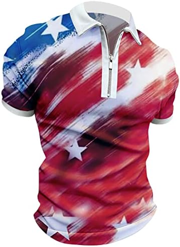 Miashui Camisa de manga longa Camisa patriótica de bandeira americana masculina para homens 4 de julho muscular Muscle Down Candas